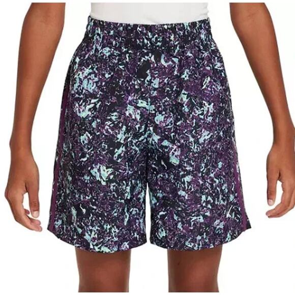 Nike Boys Blue Multi Printed Dri-FIT Training Shorts Size L - Picture 1 of 6